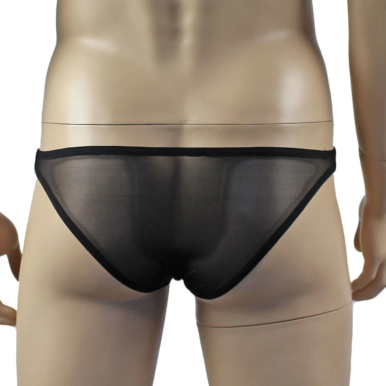 SALE - Mens Exotic Sheer Mesh Brief with Bow Front Black