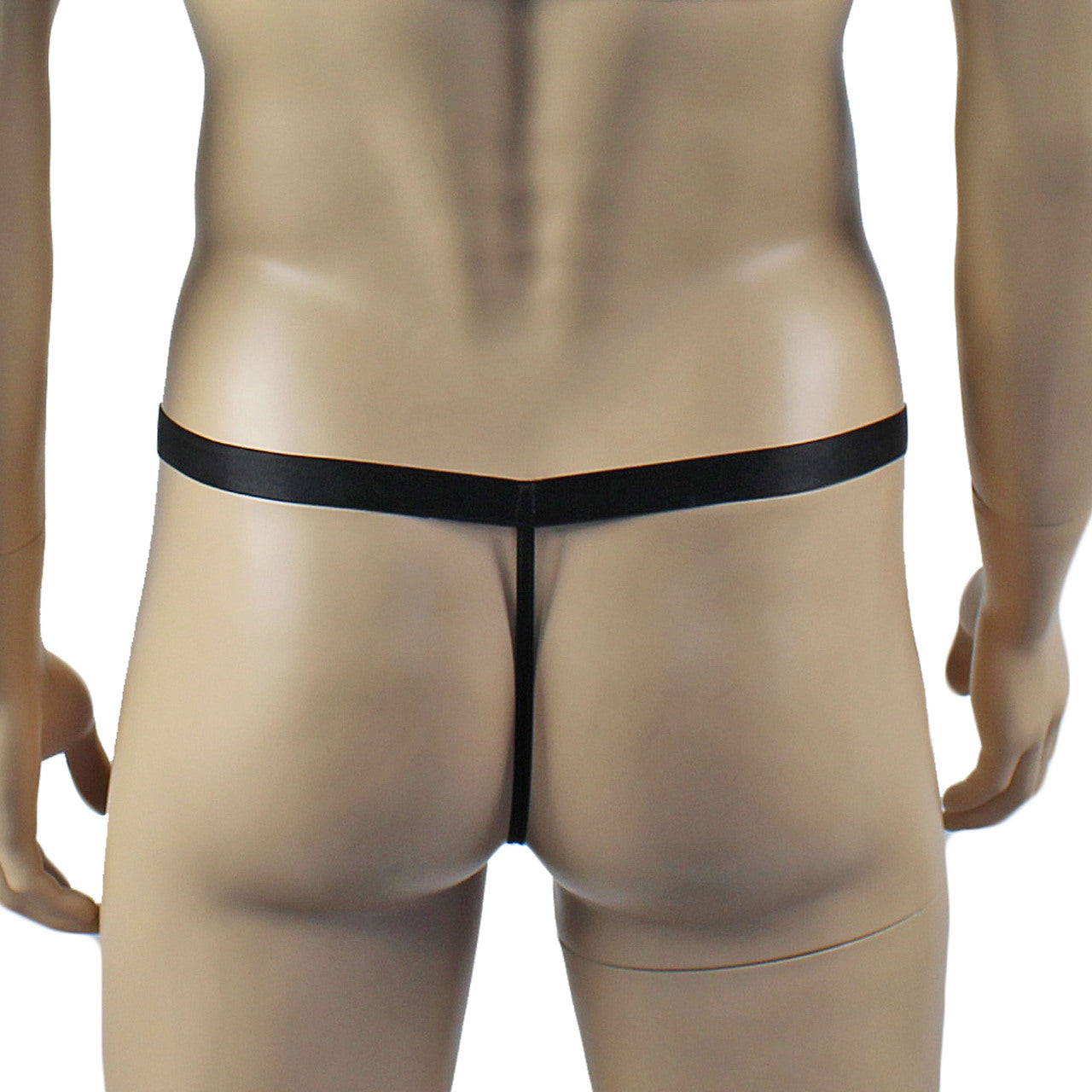 Mens Exotic Sheer Mesh Crop Bra Top Camisole, G string & Garterbelt - Sizes up to 3XL (black plus other colours)