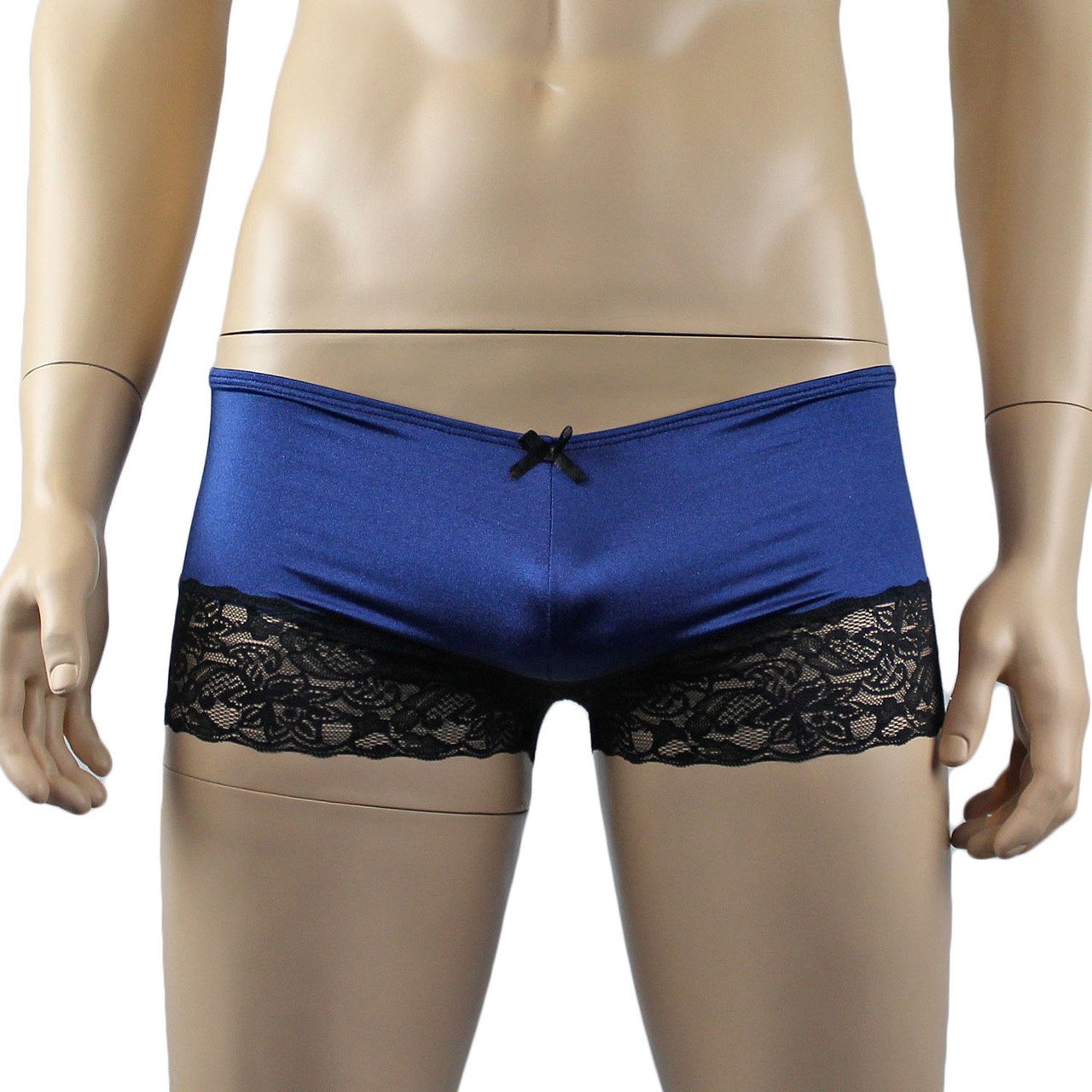 Mens Bra top and Boxer Briefs with Lace Trim (navy & black plus other colours)