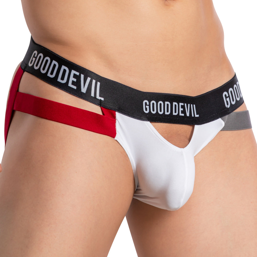 Good Devil GDE067 Mens Open Pouch Backless Underwear Jockstrap White