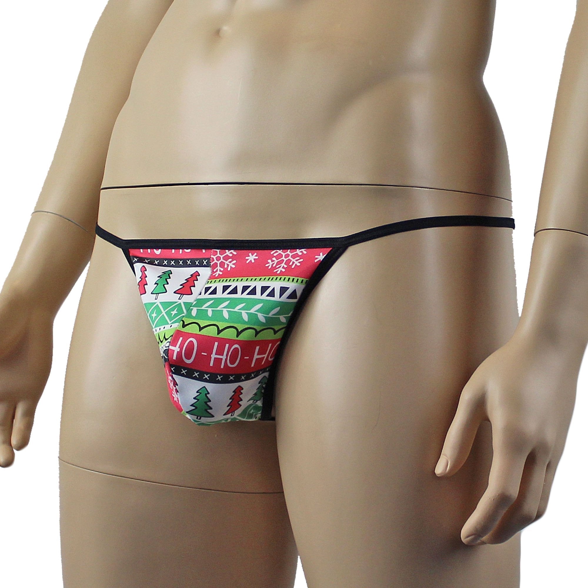 SALE - Christmas Gift Wrap Mens G string Pouch Xmas Underwear