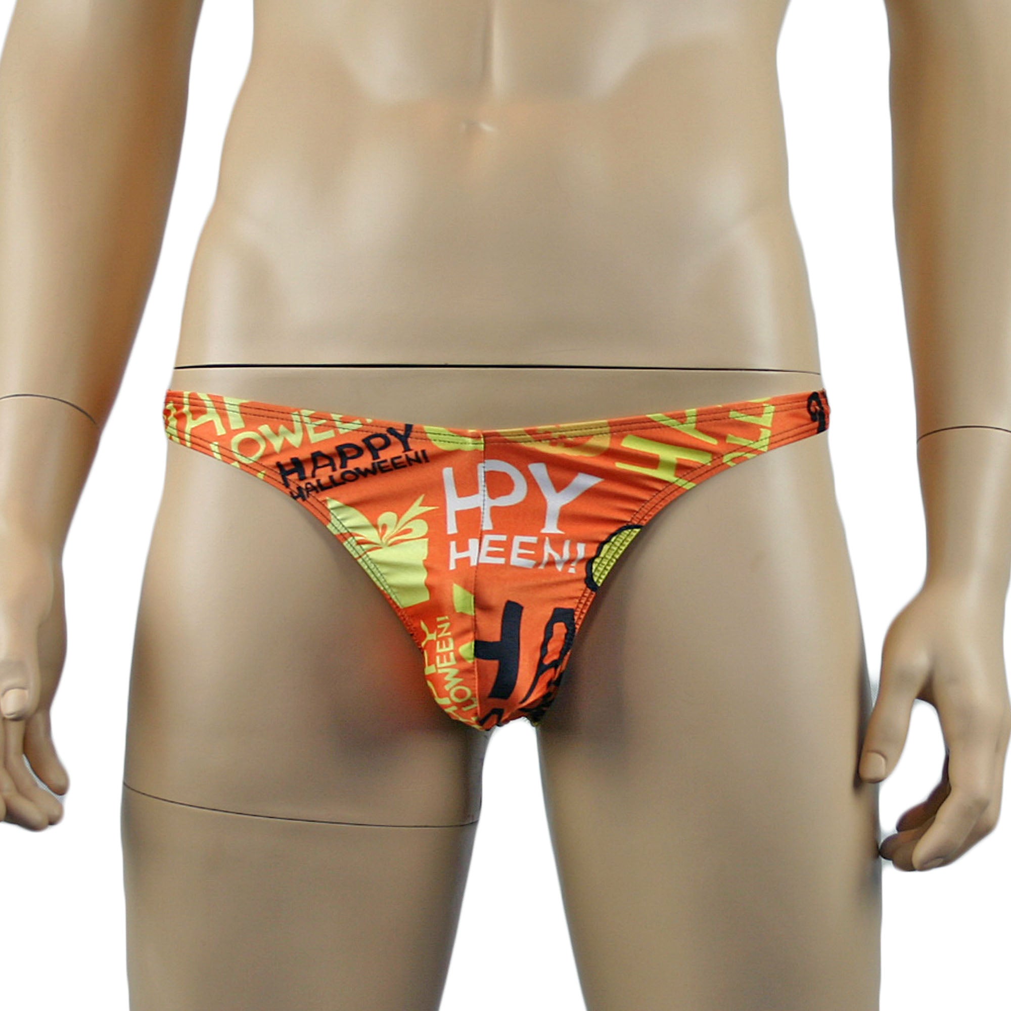 Mens Happy Halloween Thong Underwear, Halloween Pumpkins