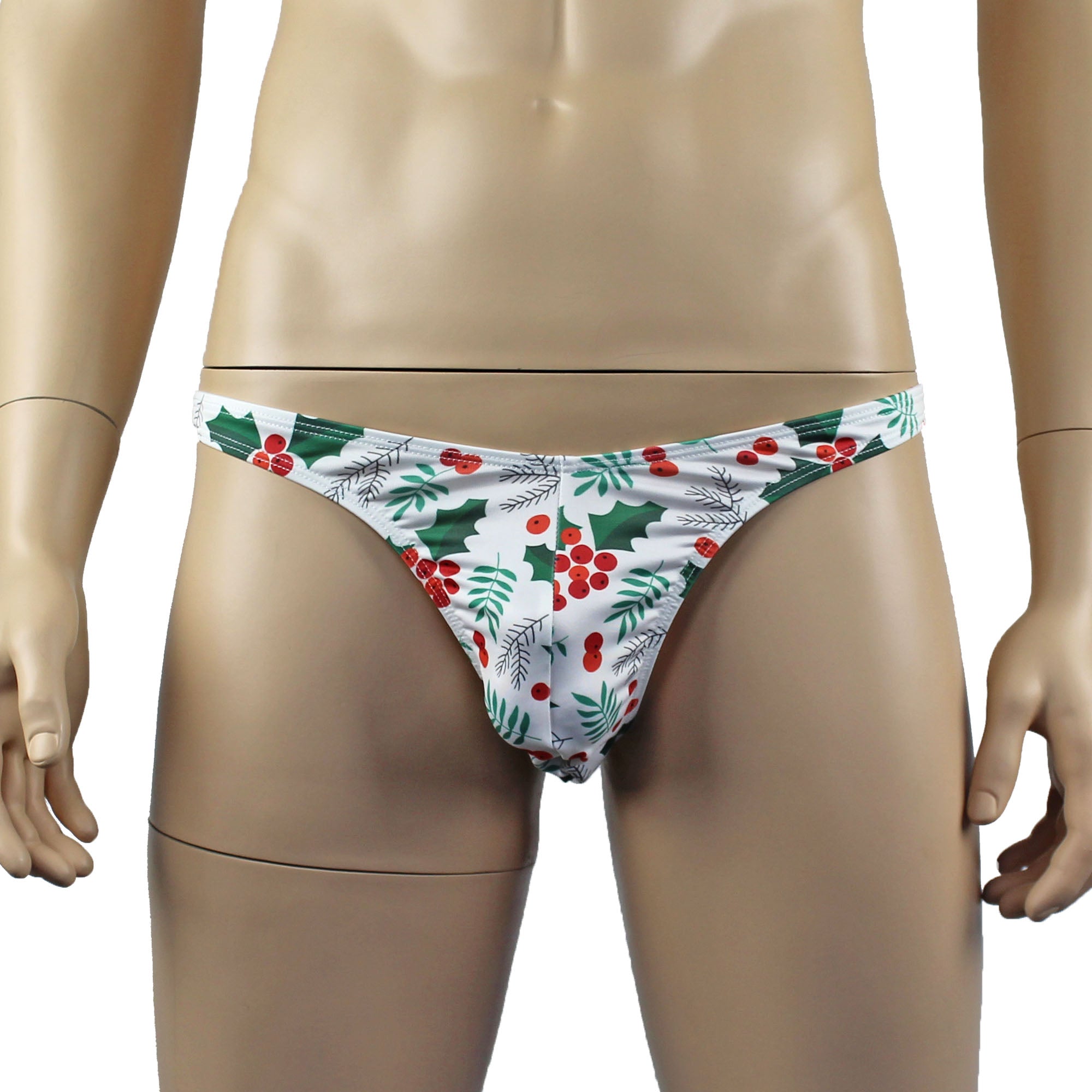 Mens Christmas Holly G string Thong Xmas Underwear