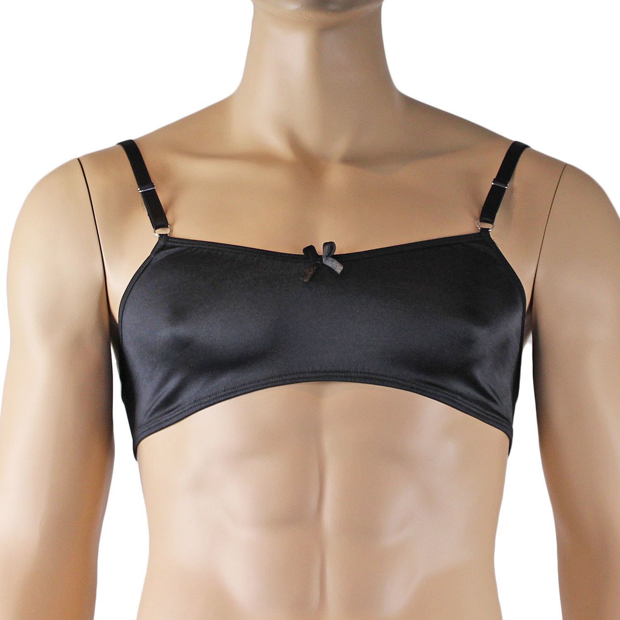 Mens Jenny Satin Bra Top with Adjustable Straps (black plus other colours)