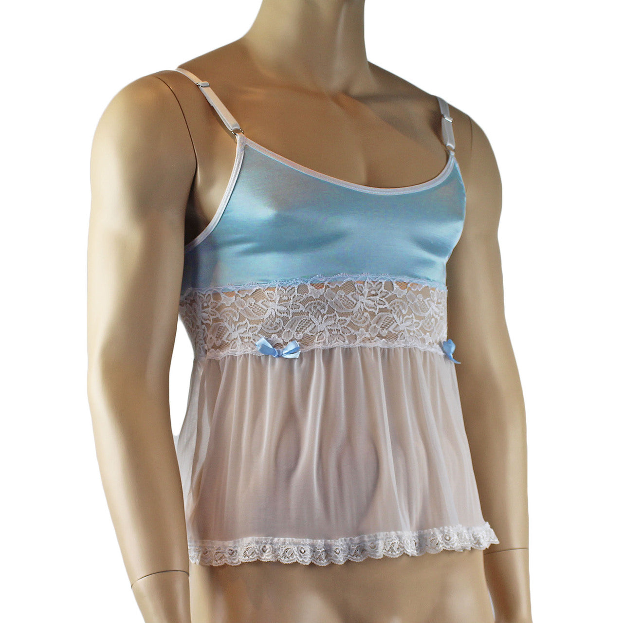 Mens Mini Babydoll Camisole (light blue and white plus other colours)