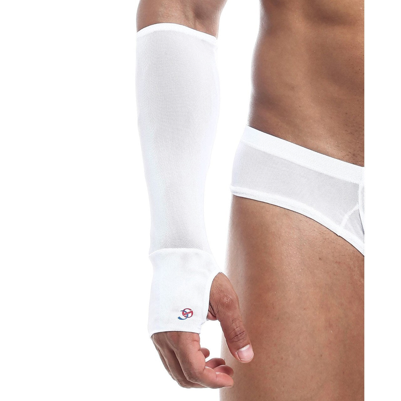 Mens Joe Snyder Mesh Fingerless Gloves White