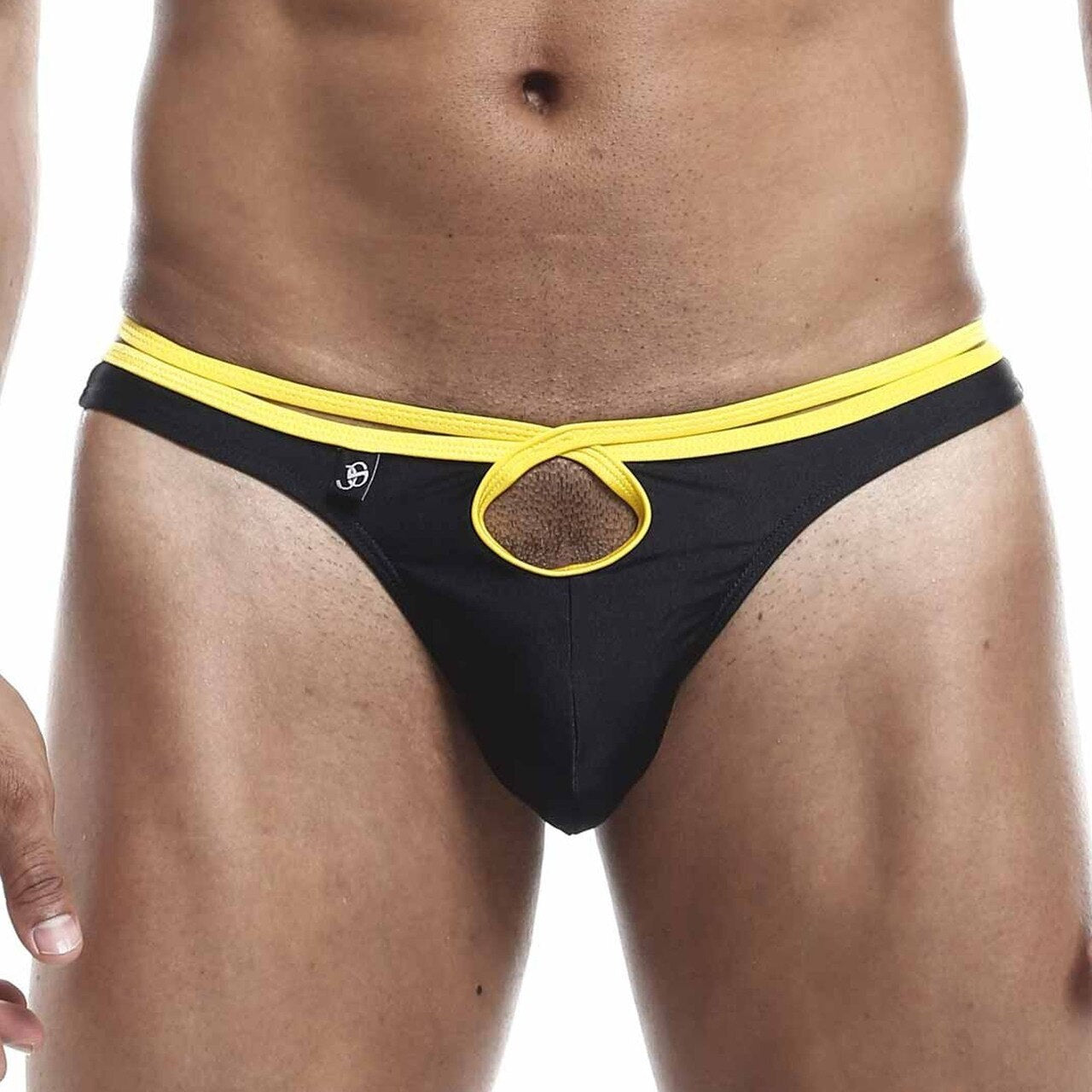 SALE - Mens Joe Snyder Front & Back Hole Thong Black