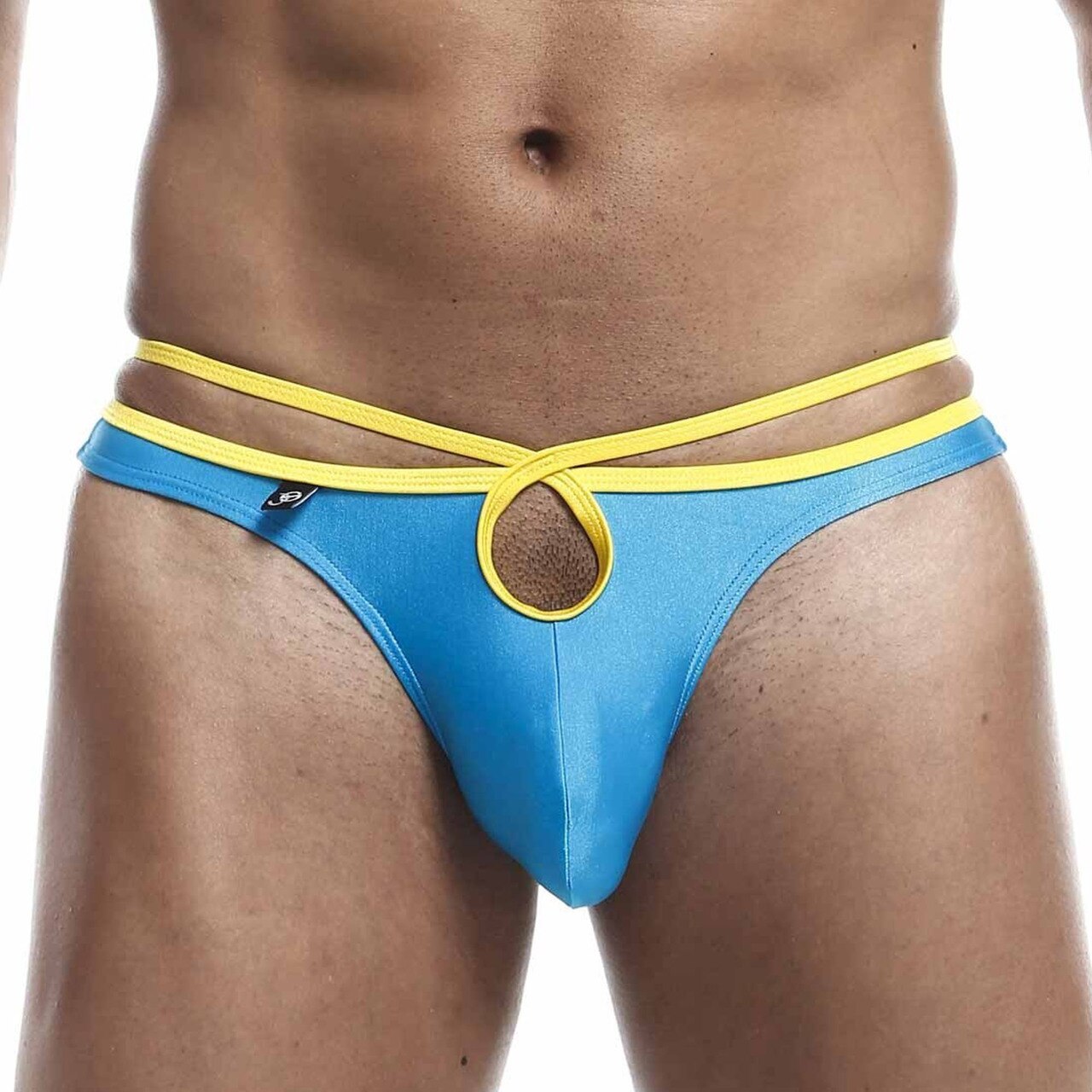 SALE - Mens Joe Snyder Front & Back Hole Thong Turquoise