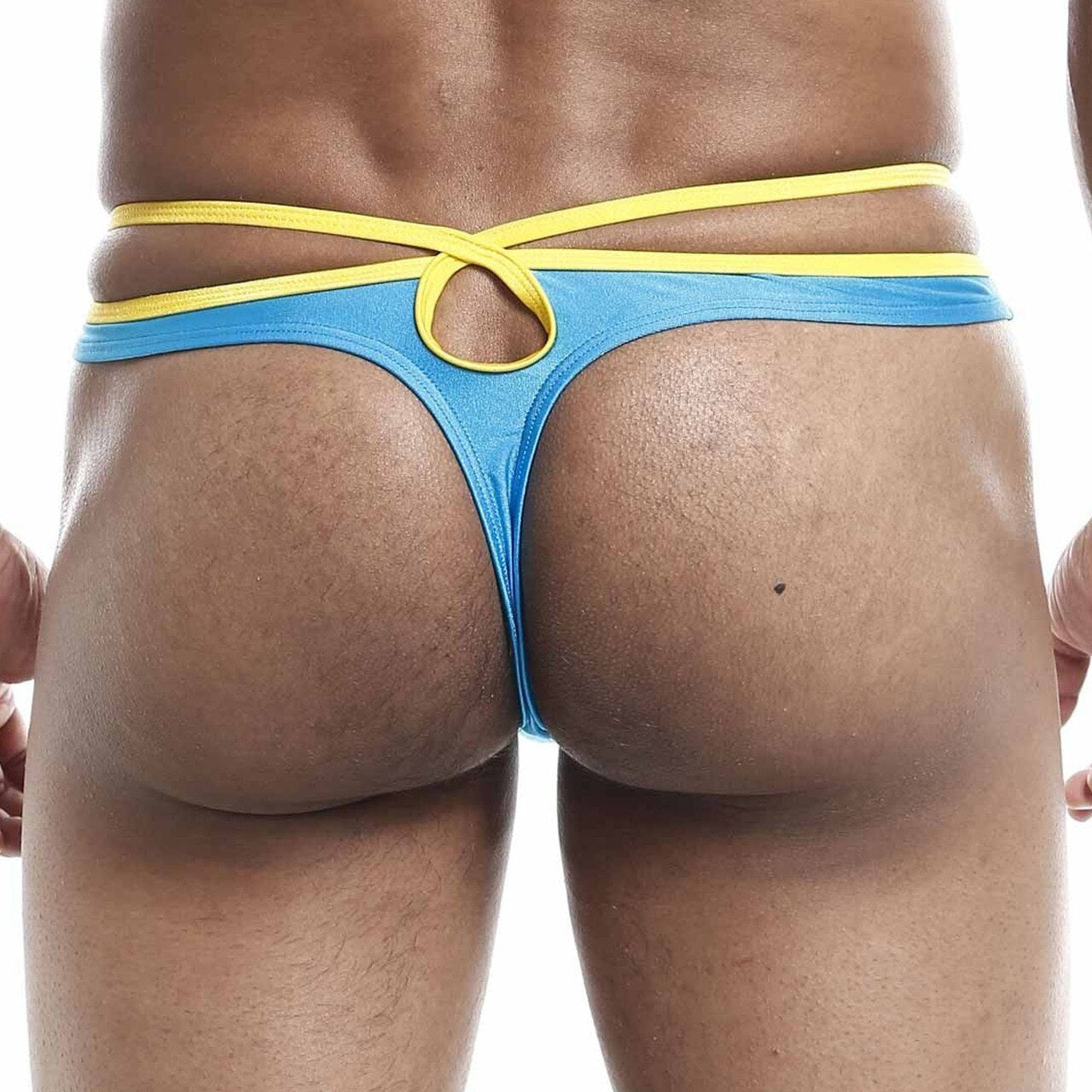 SALE - Mens Joe Snyder Front & Back Hole Thong Turquoise