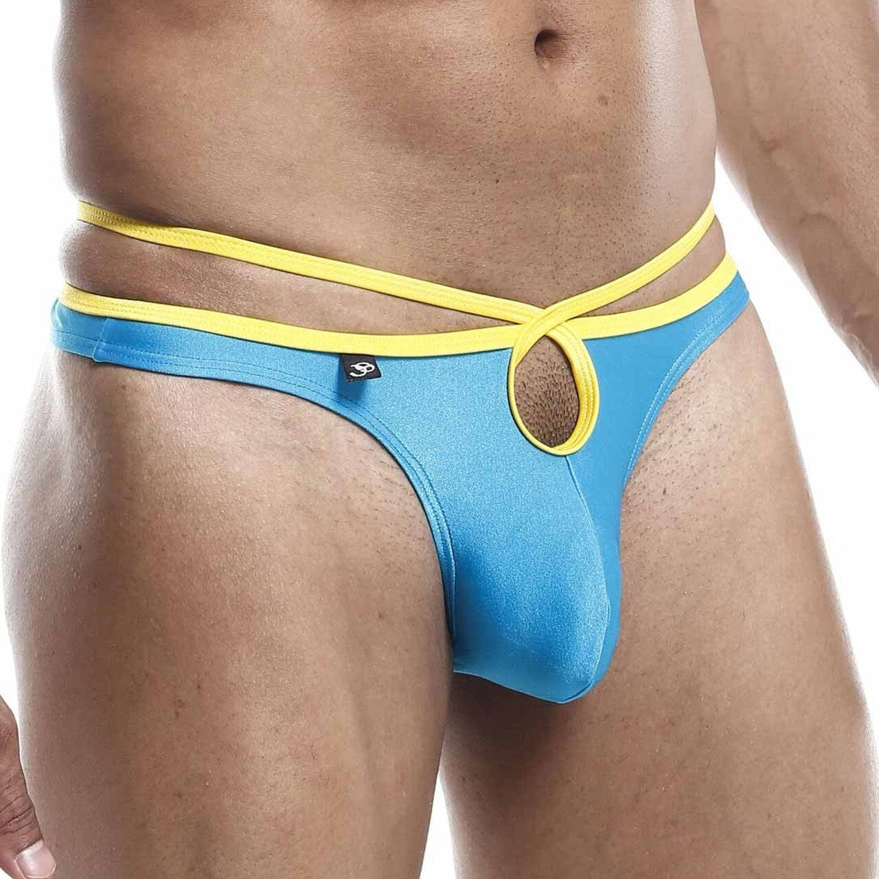 SALE - Mens Joe Snyder Front & Back Hole Thong Turquoise
