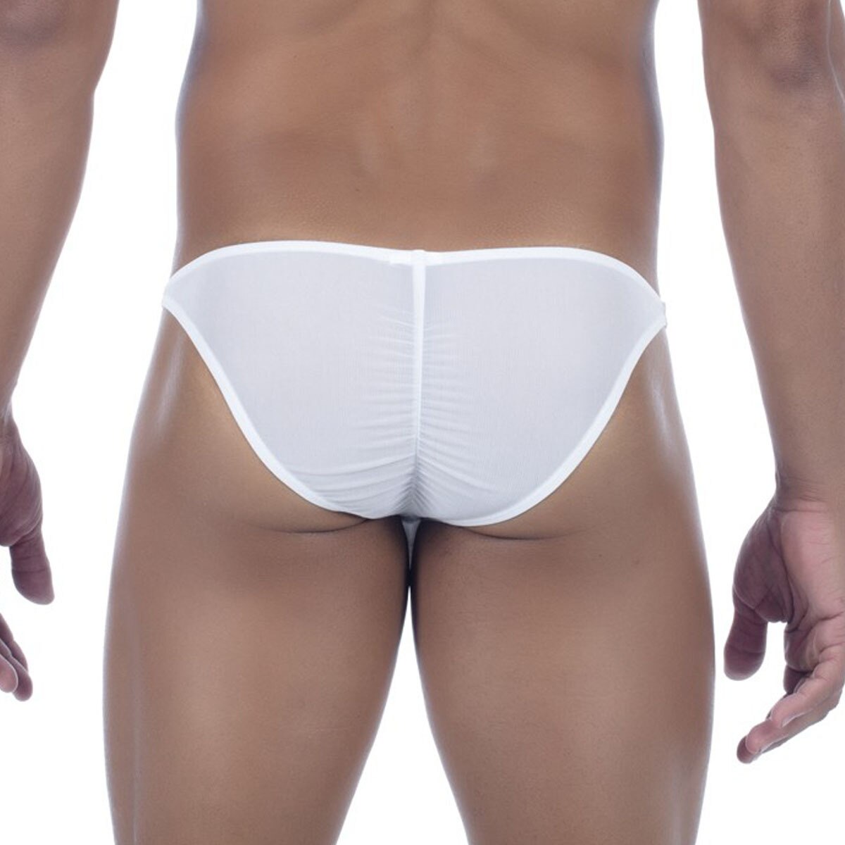 Mens Stretch Mesh Maxibulge Pouch Enhancer Bikini Brief White