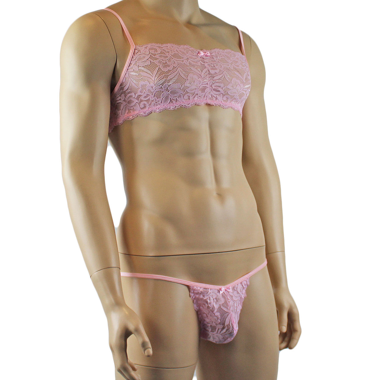 Mens Sexy Lace Bikini Brief, Male Panties (light pink plus other colours)