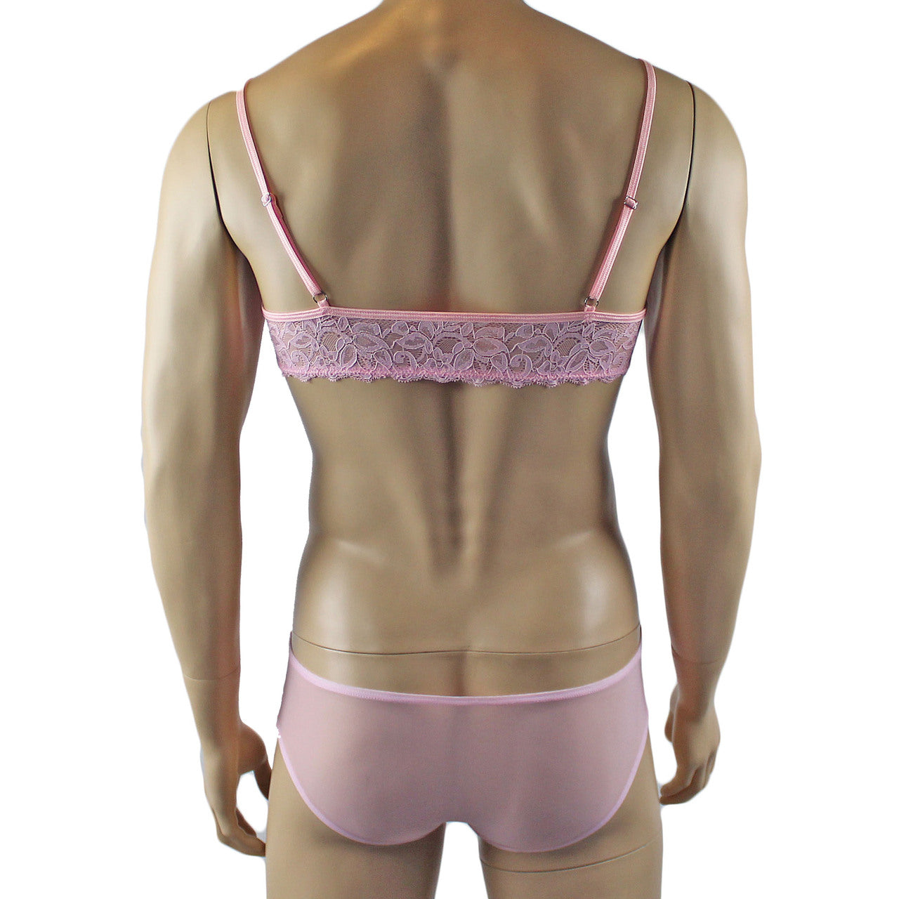 Mens Lingerie Bra Top and Boxer Briefs (light pink plus other colours)