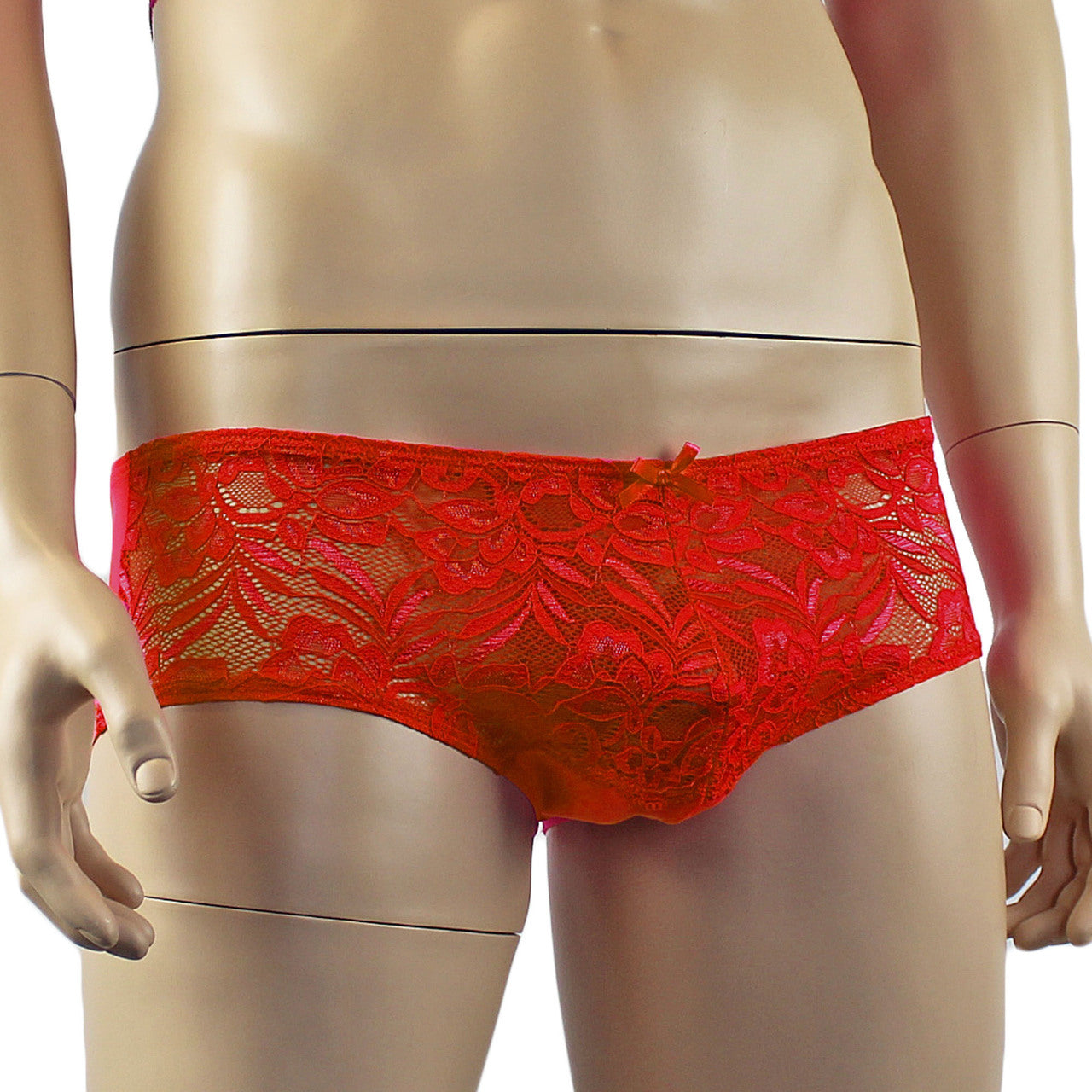 Mens Lingerie Sexy Lace and Mesh Panty Brief (red plus other colours)