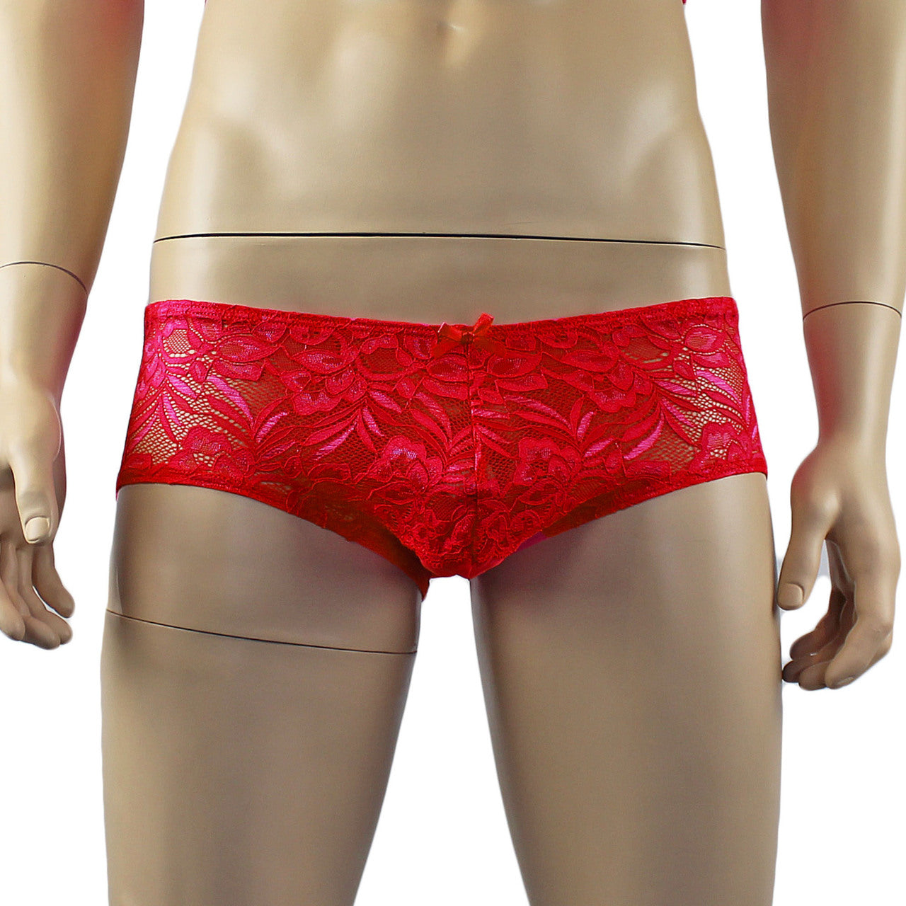 Mens Lingerie Sexy Lace and Mesh Panty Brief (red plus other colours)