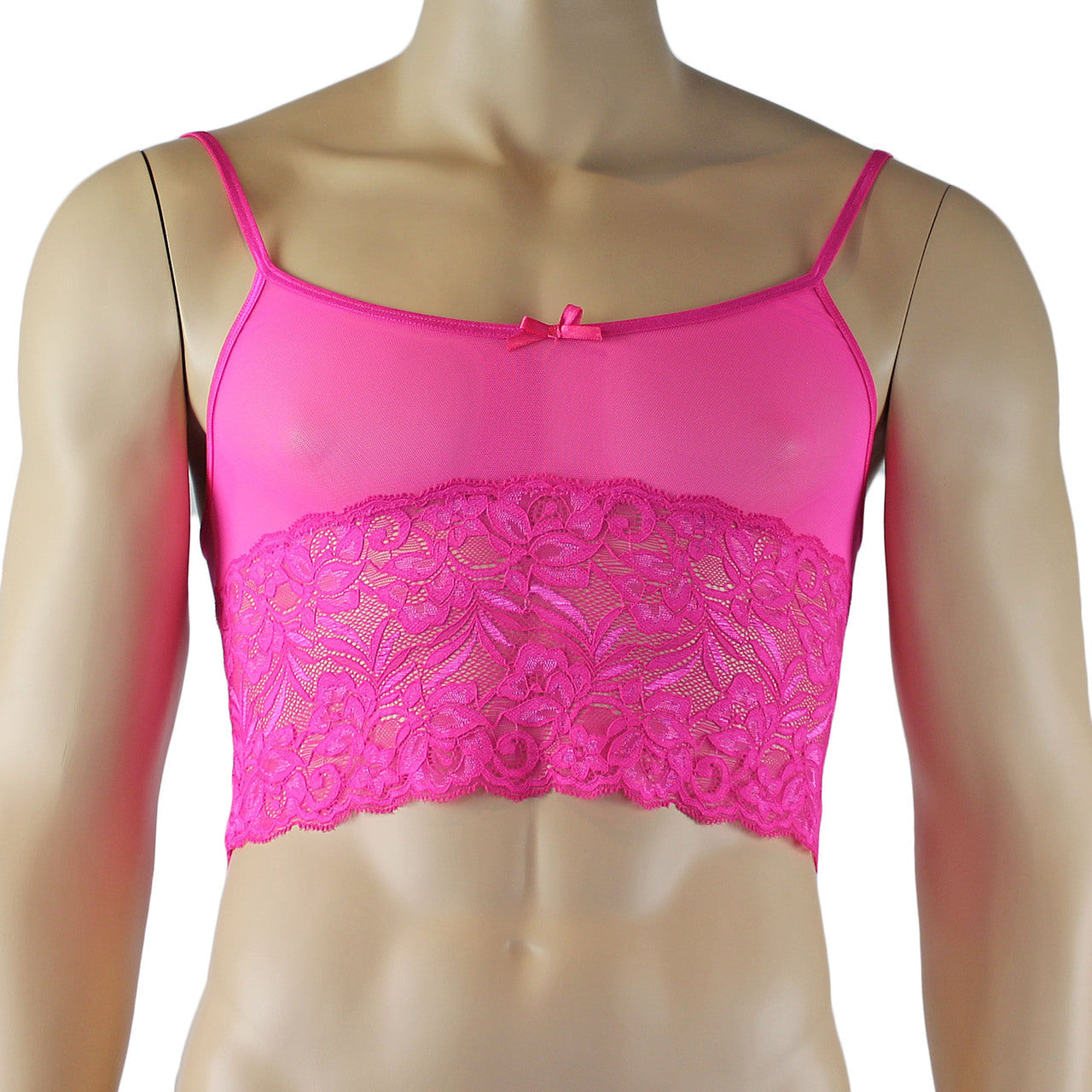 Mens Sexy Lace Camisole Top Male Lingerie (pink plus other colours)
