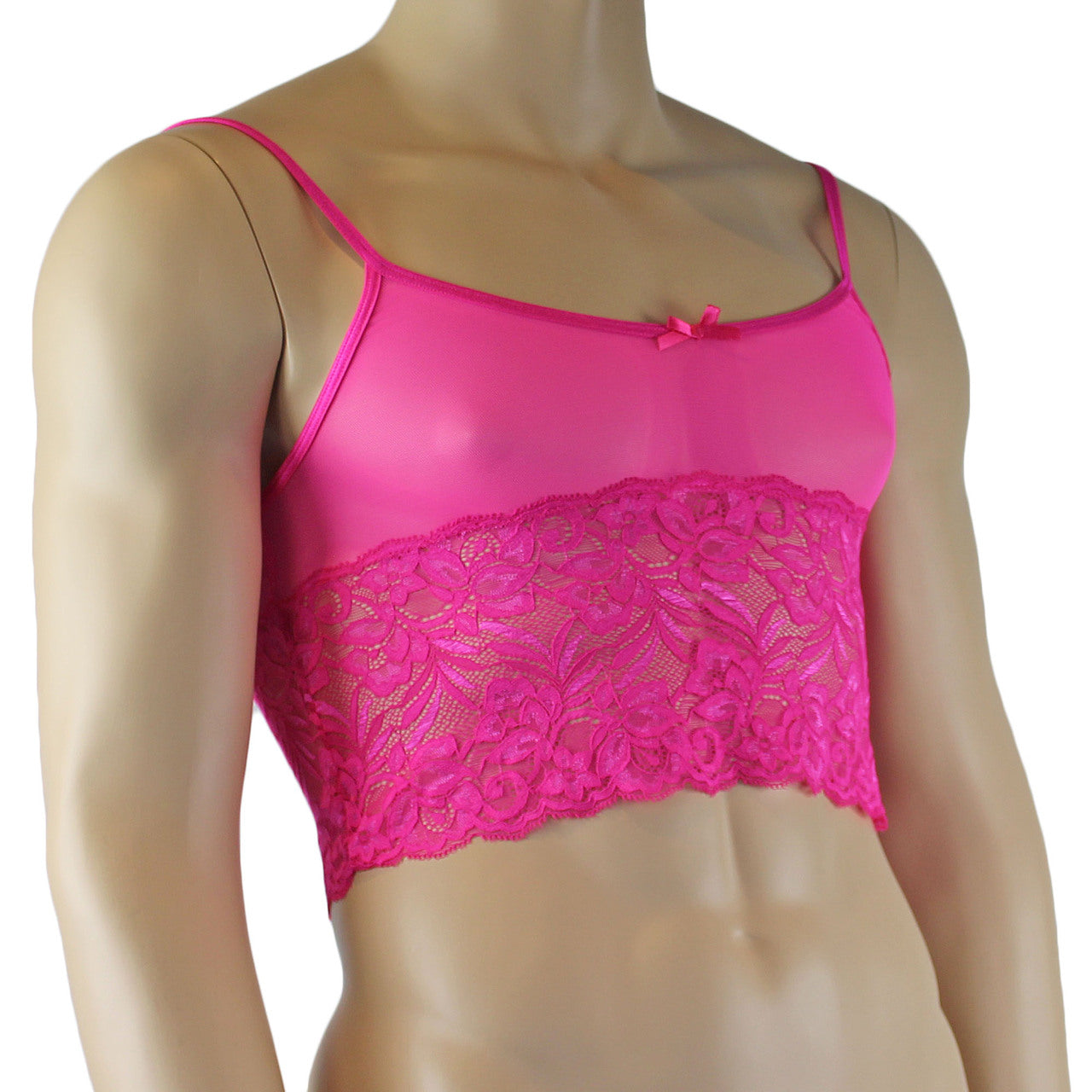 Mens Sexy Lace Camisole Top Male Lingerie (pink plus other colours)