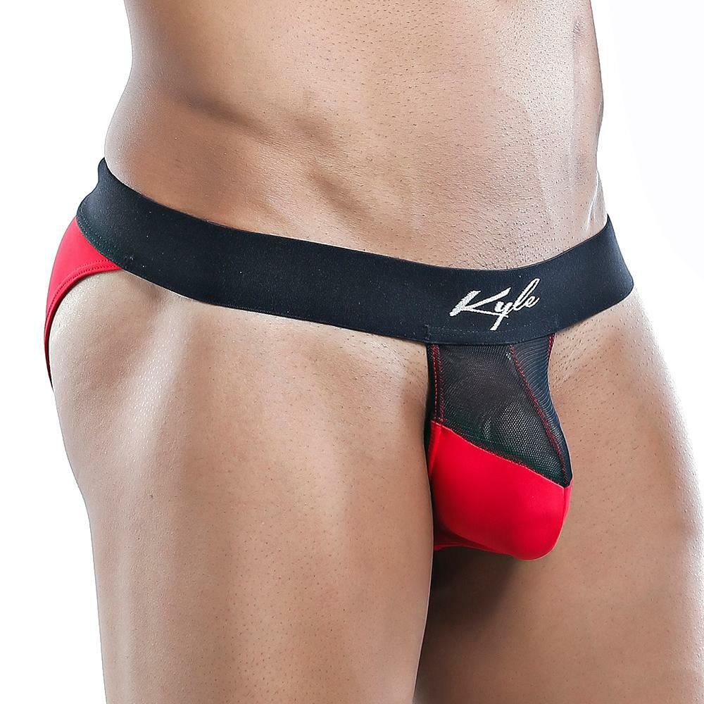 SALE - Mens Kyle Underwear Pouch Bikini Brief Red and Black