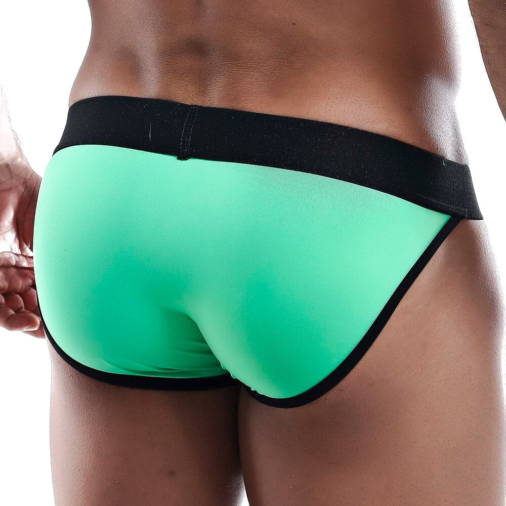 JCSTK - Kyle Male Pouch Front Bikini Brief with Peep Holes Green
