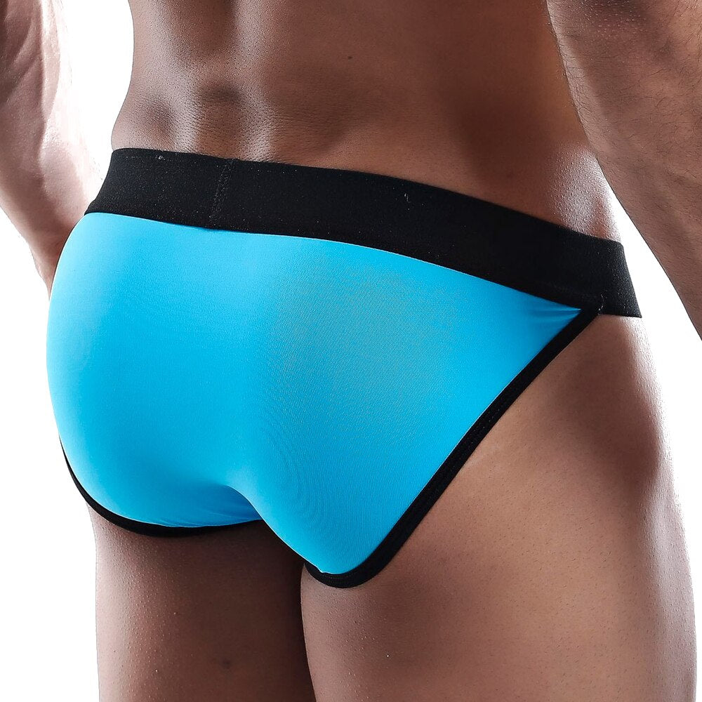 SALE - Kyle Male Pouch Front Bikini Brief with Peep Holes Turquoise