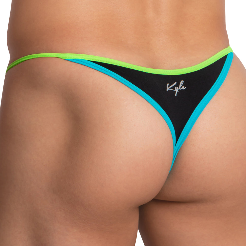 JCSTK - Kyle KLK024 Multi Color V-Shape Thongs Black