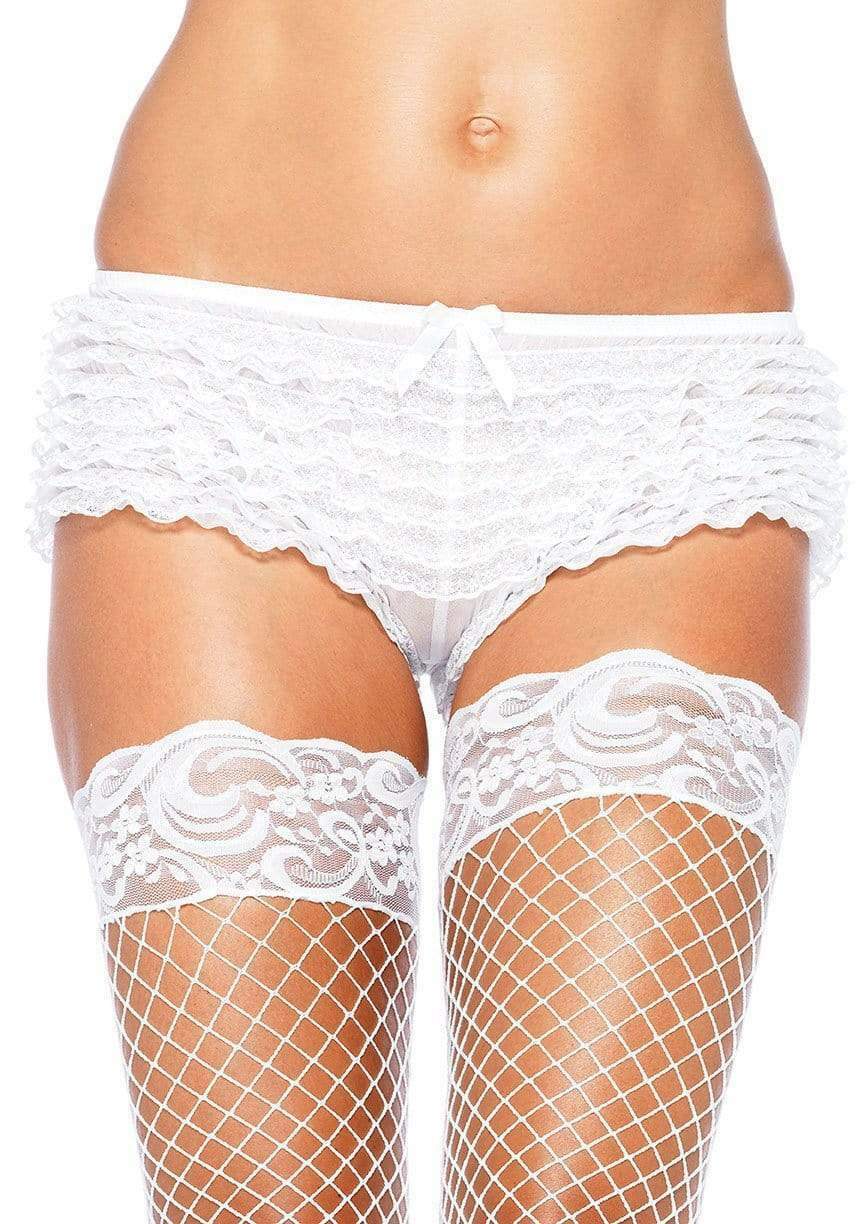 SALE - Lace Ruffle Tanga Shorts for Mens and Women White