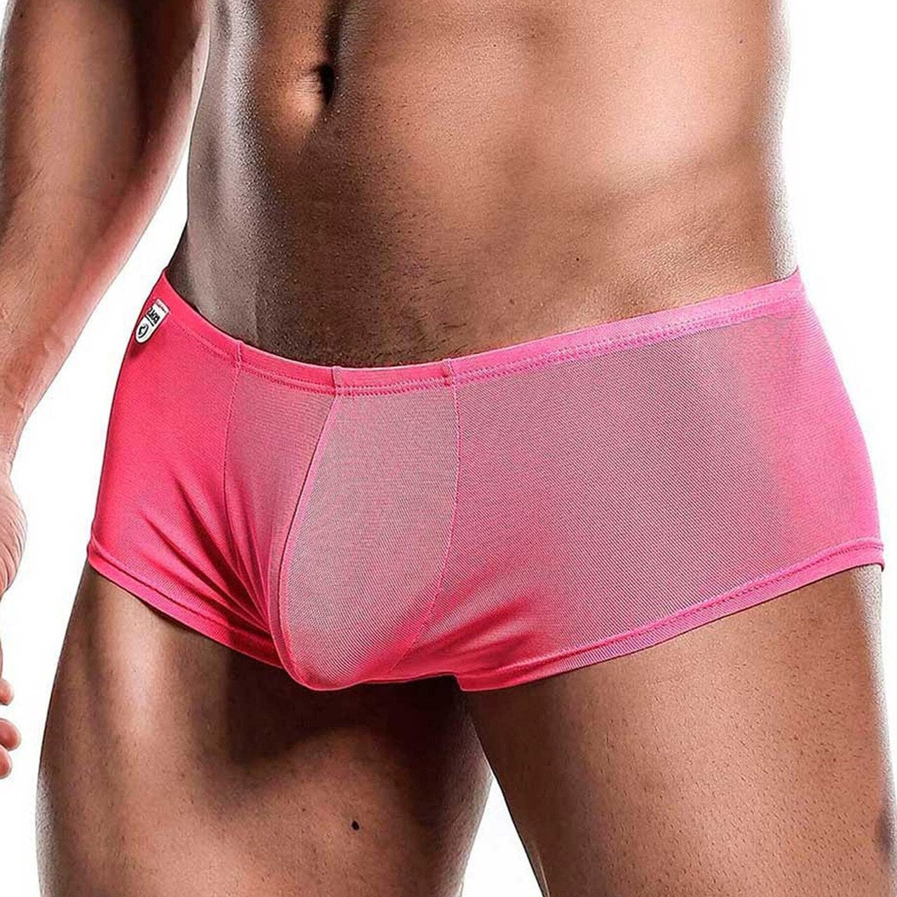 SALE - Mens Sheer Mesh Boxer Brief Hot Pink