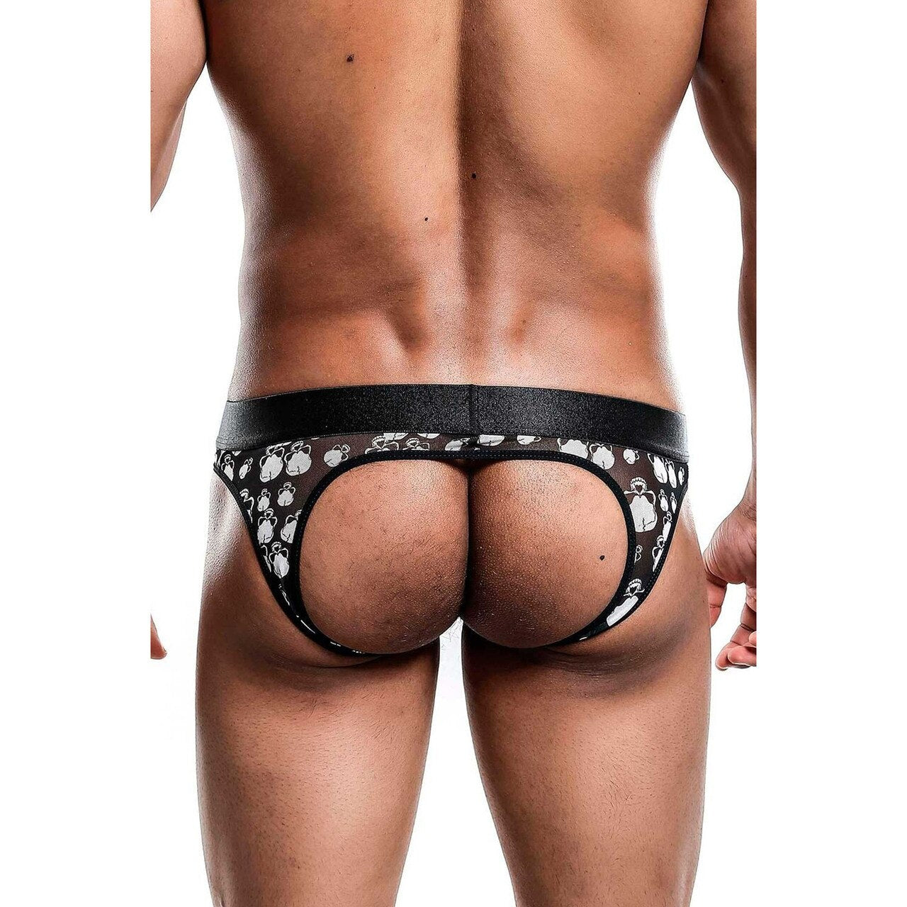 Mens Skull Print Bottomless Jock Strap