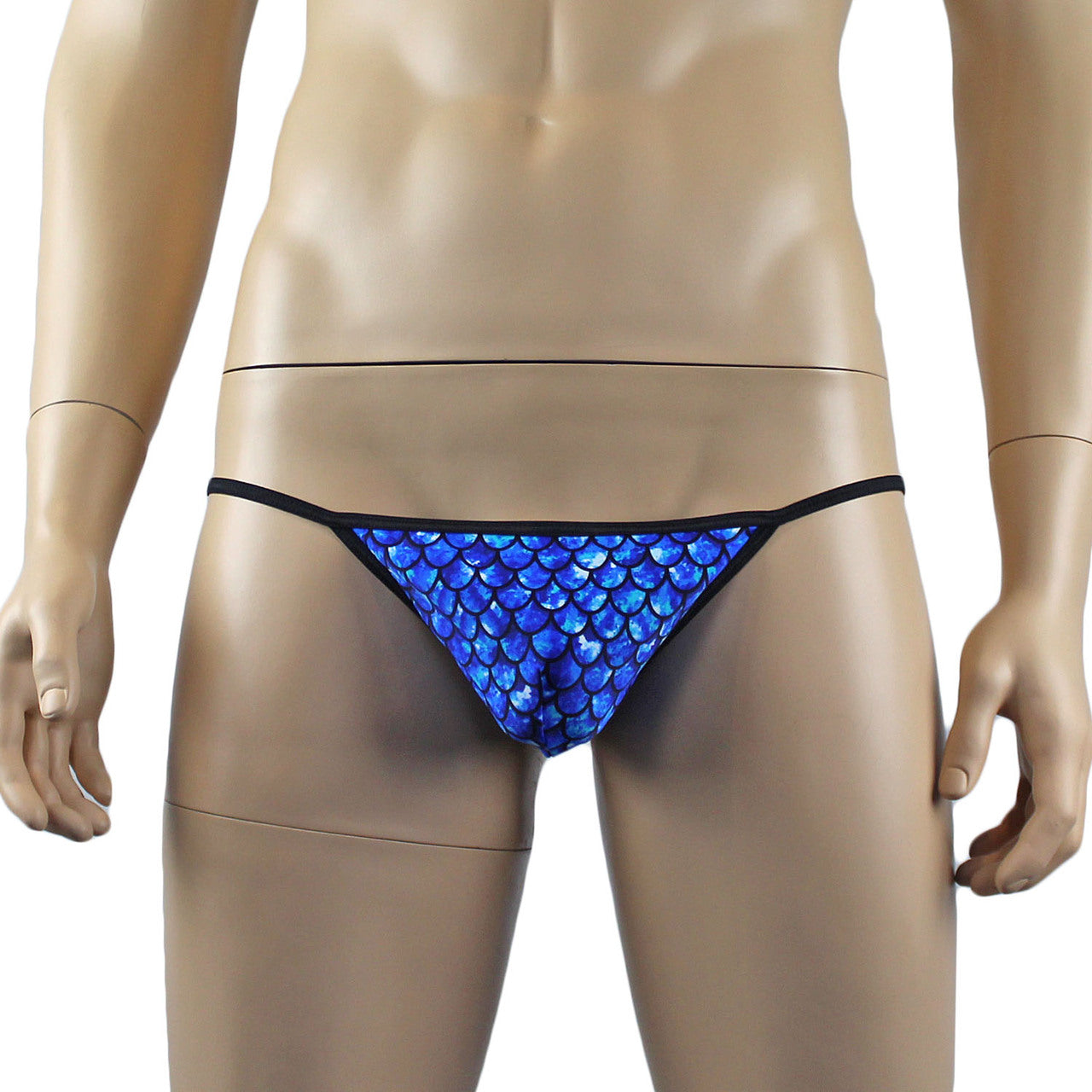 Mens Merman Aqua Man Pouch G string Blue