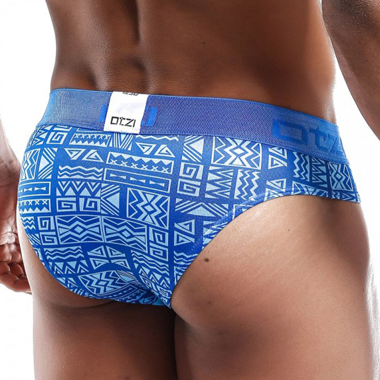 Mens Otzi Print Bikini Brief Blue