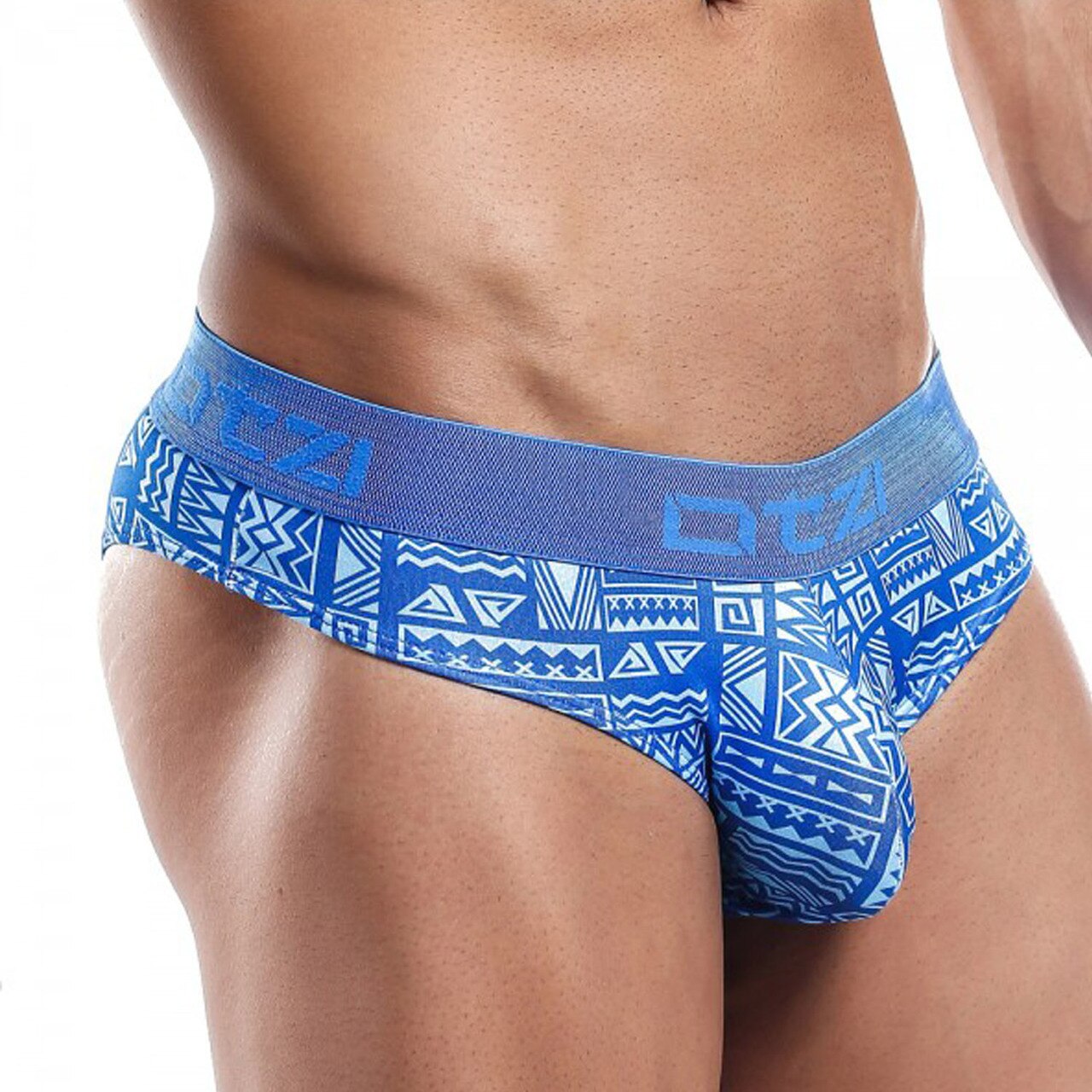 Mens Otzi Print Bikini Brief Blue
