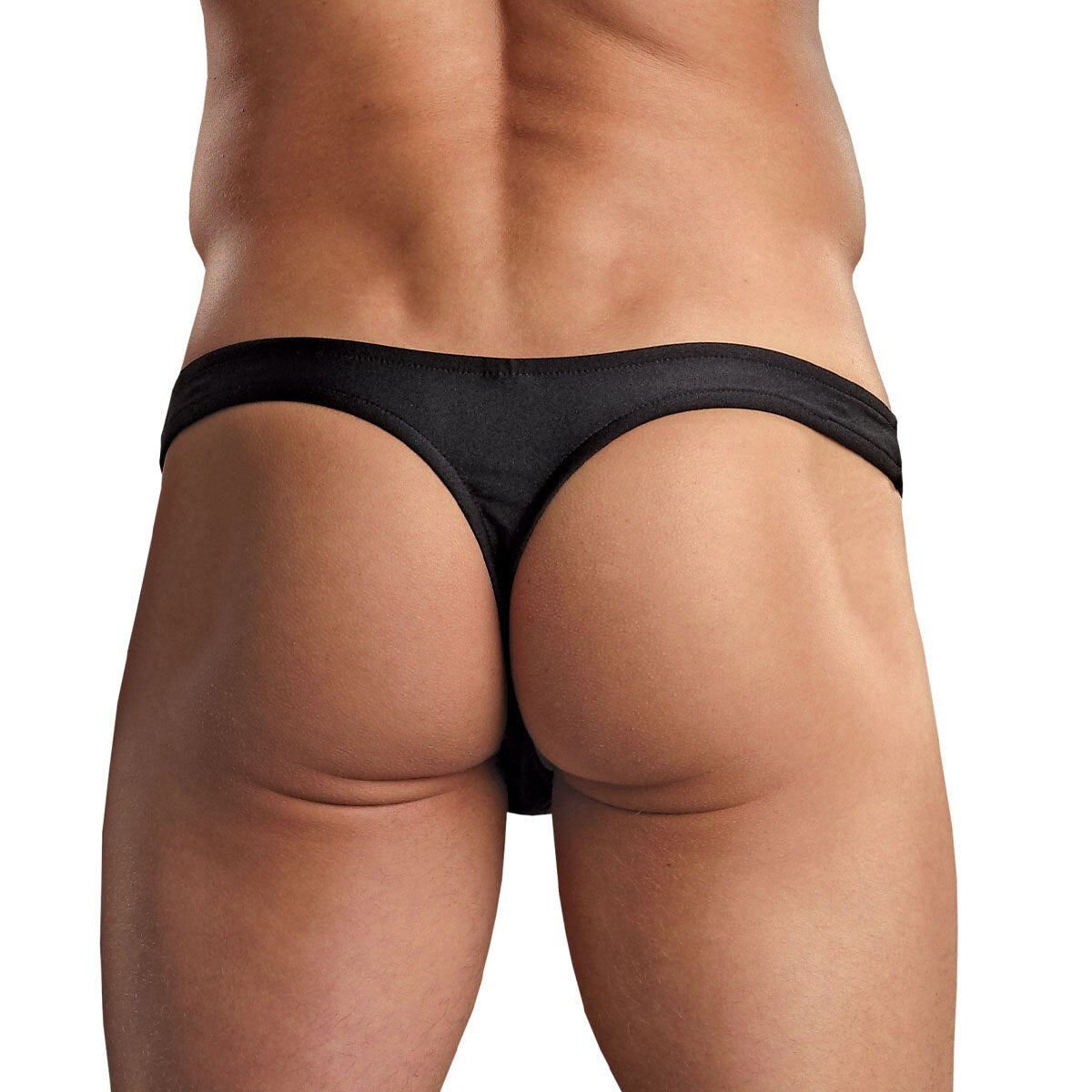 Mens Spandex European Cut Mini Pouch Thong Black