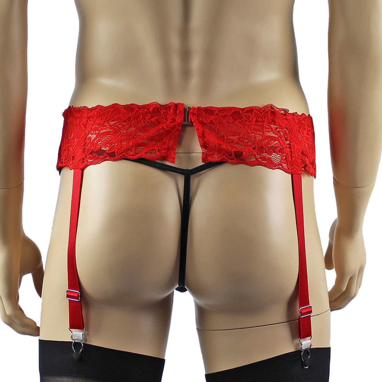 Mens Lace Garter Belt Mens Lingerie and Underwear (red plus other colours)