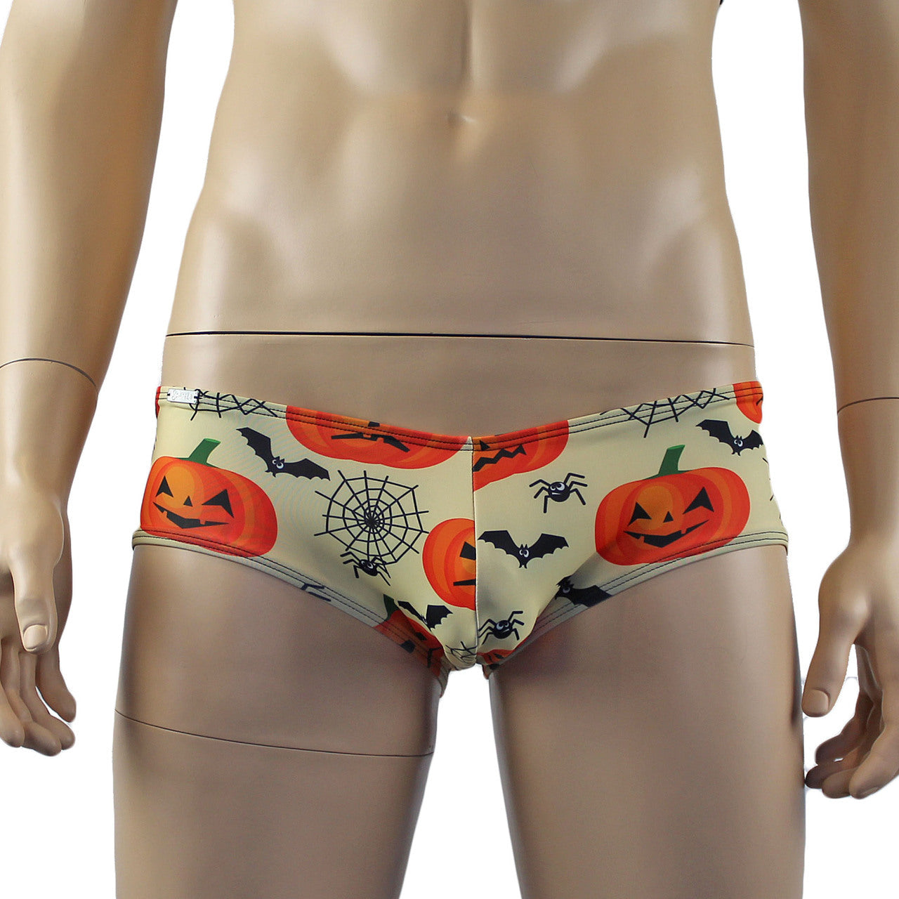 Mens Halloween Pumpkin Faces, Spiders and Bats Mini Boxer Briefs