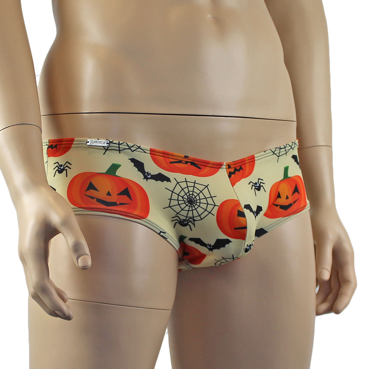 Mens Halloween Pumpkin Faces, Spiders and Bats Mini Boxer Briefs