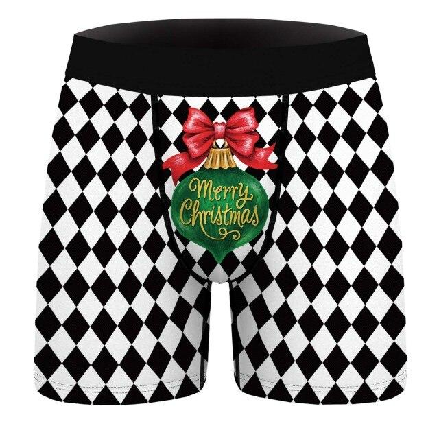 Man Christmas Tartan Plaid Boxer Shorts Panties Polyester Underwear New Year  Homme Novelty Underpants - AliExpress