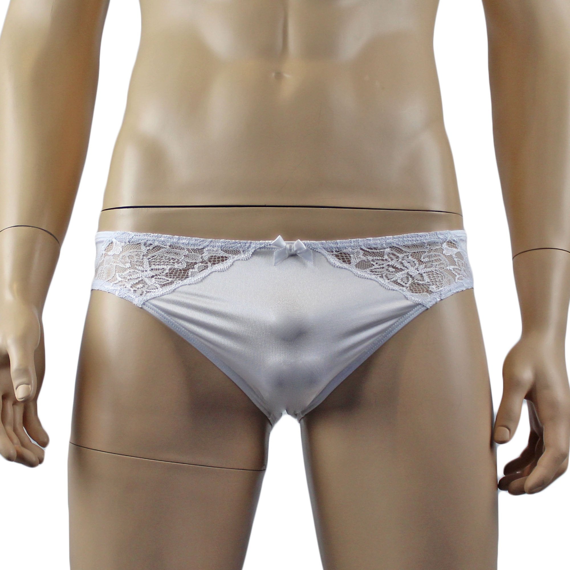 SALE - Male Romance Stretch Spandex Seamless Front Bikini Brief White