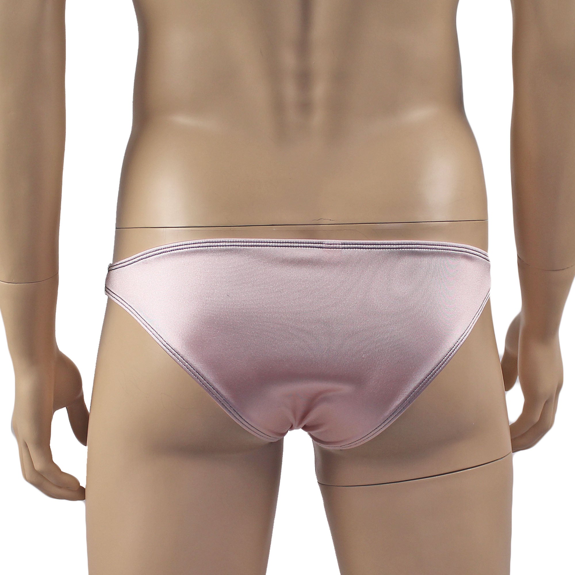 Mens Risque Bikini Brief Light Pink & Black Lace