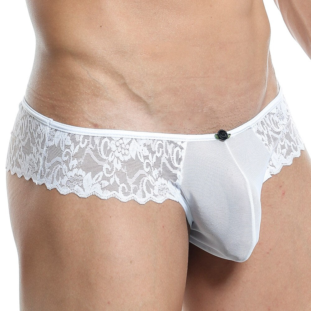 JCSTK - Mens Secret Male Mesh and Lace Panty White