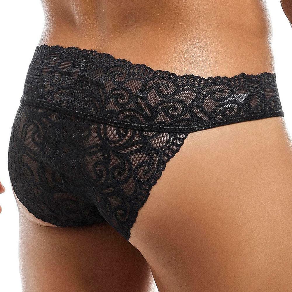 Secret Male Lacey Panty for Men, Male Bikini Underwear Black