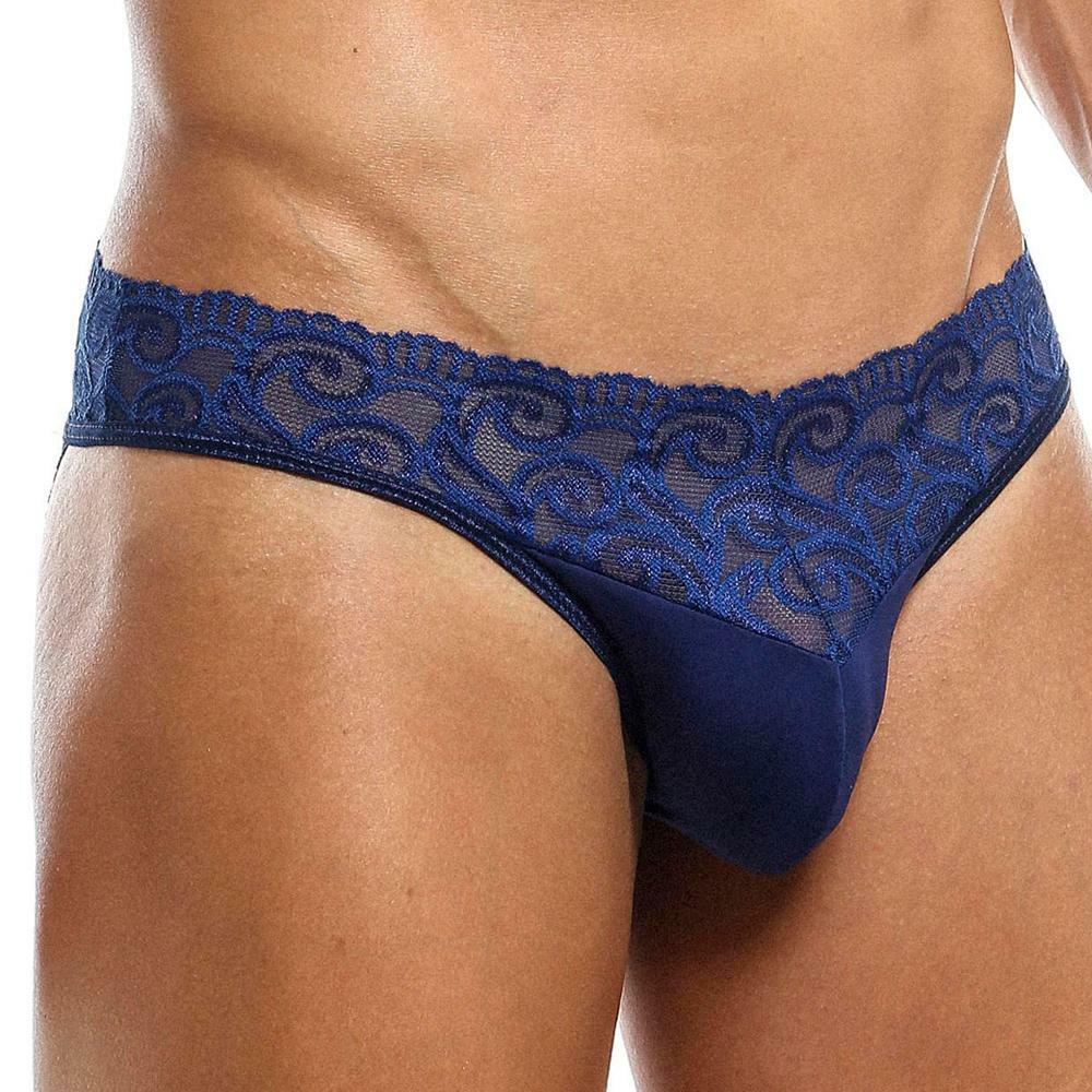 SALE - Secret Male Lacey Panty for Men, Male Bikini Underwear Navy