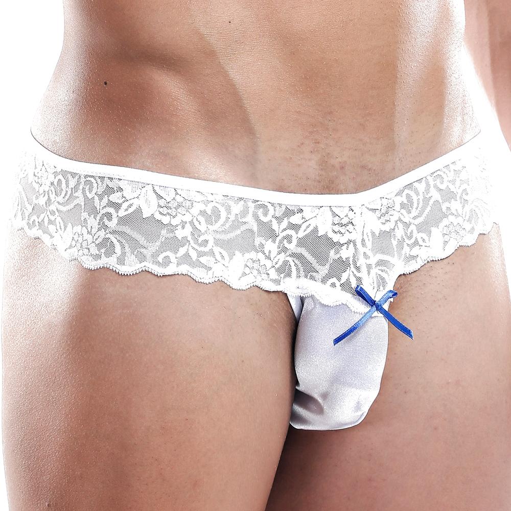 SALE - Mens Secret Male Micro Lace and Sheer Thong White