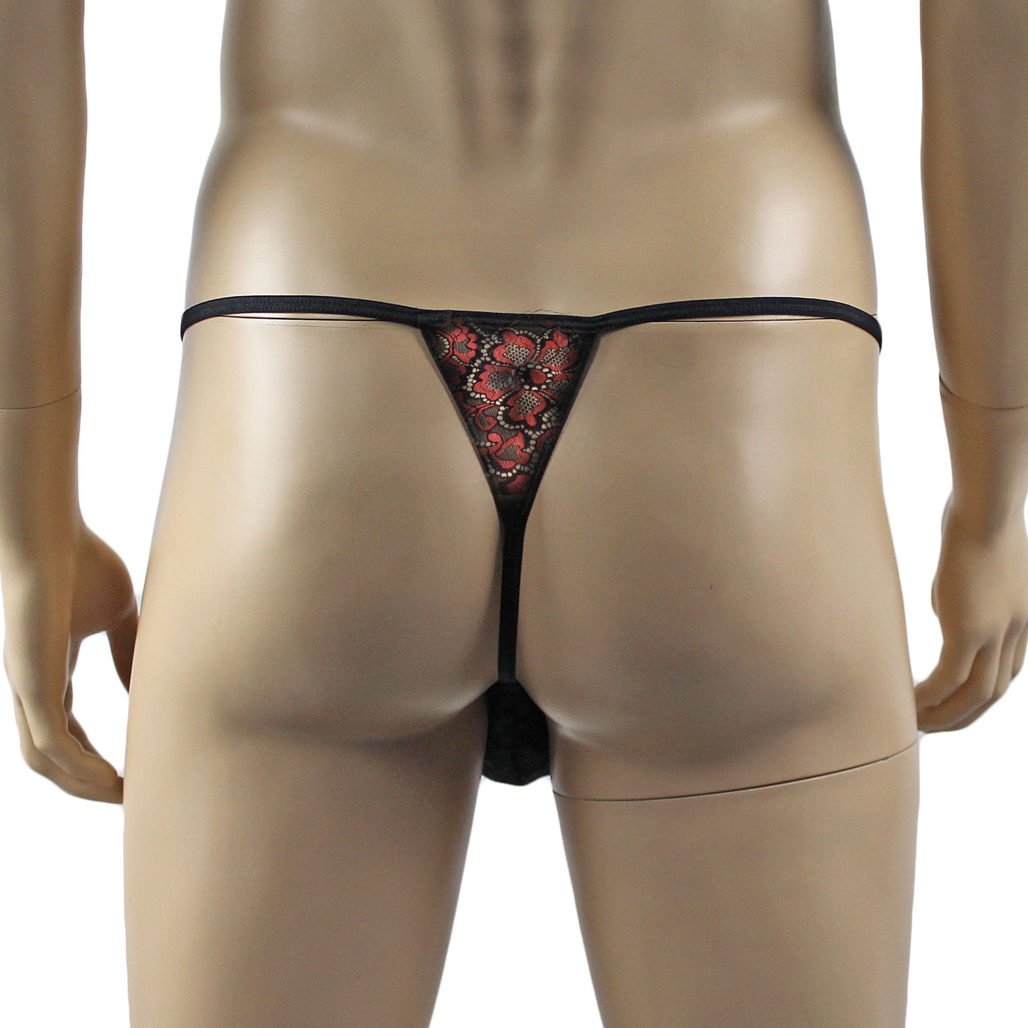 Mens Sweetheart Shiny Lace Pouch G string (red plus other colours)