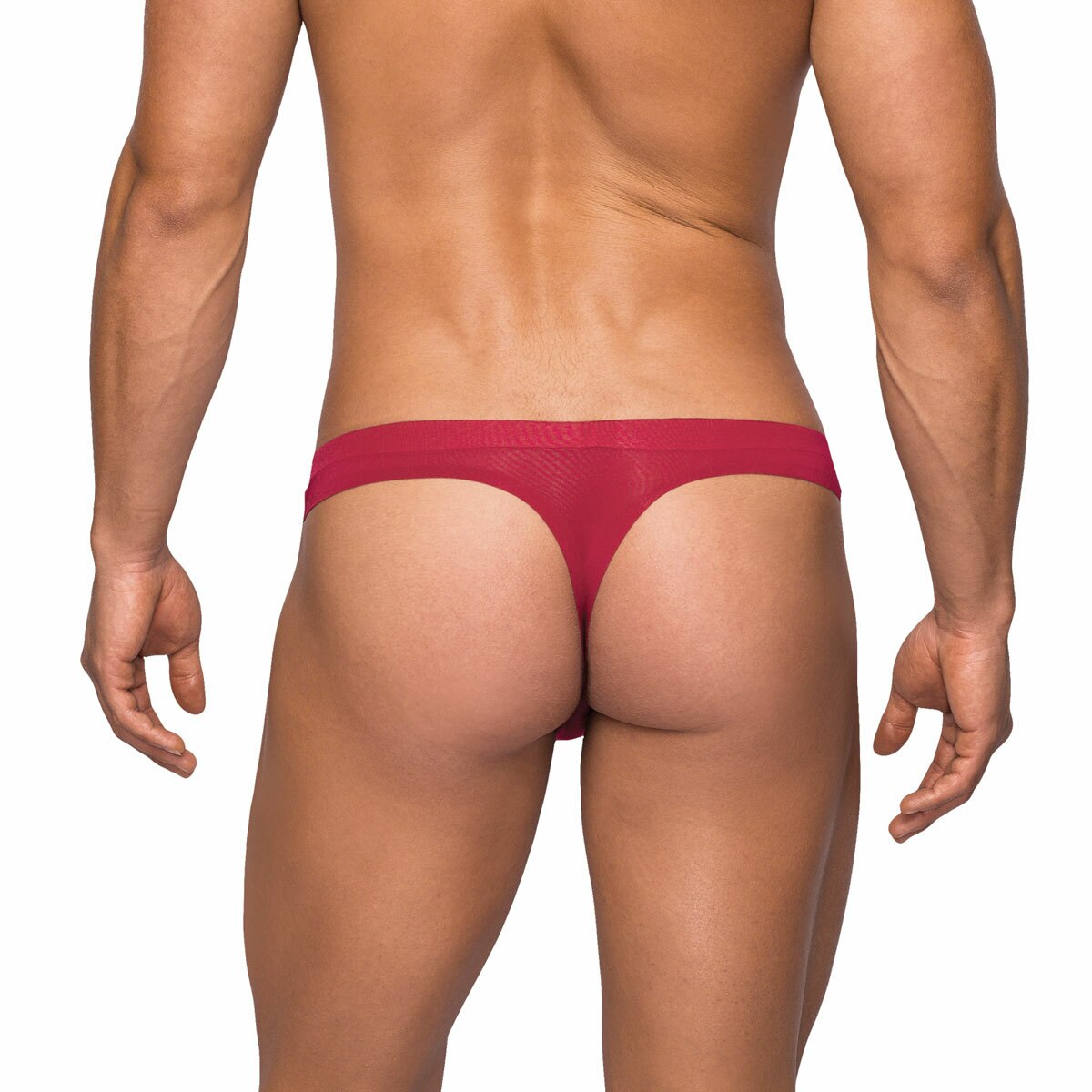 Mens Seamless Slinky Thong Red