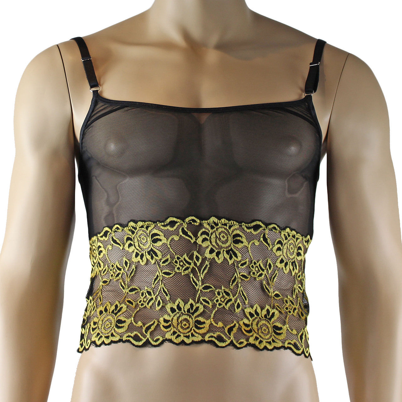 Mens Mesh and Lace Camisole (gold plus other colours)