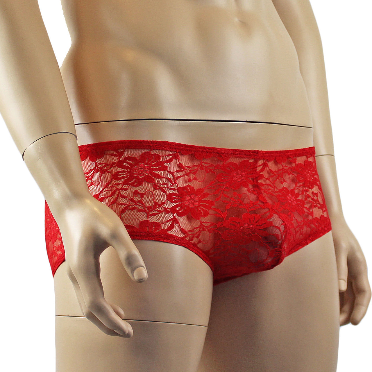 Mens Lingerie Stretch Lace  Male Panty Bikini Brief (red plus other colours)