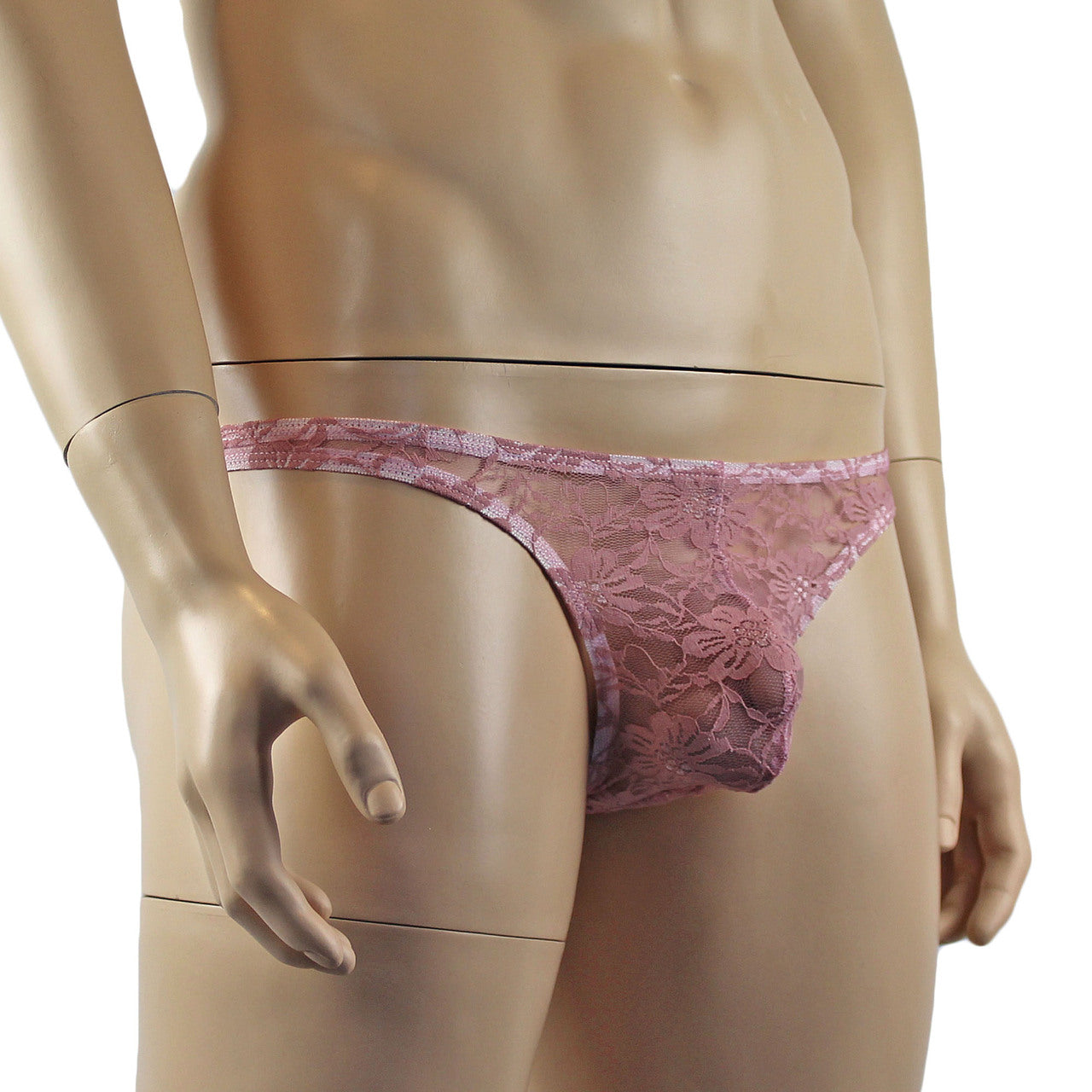 Mens Lingerie Lace Thong G string (dusty pink plus other colours)