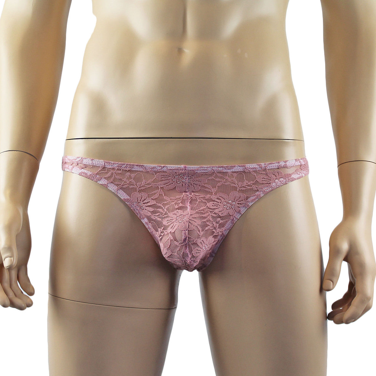 Mens Lingerie Lace Thong G string (dusty pink plus other colours)