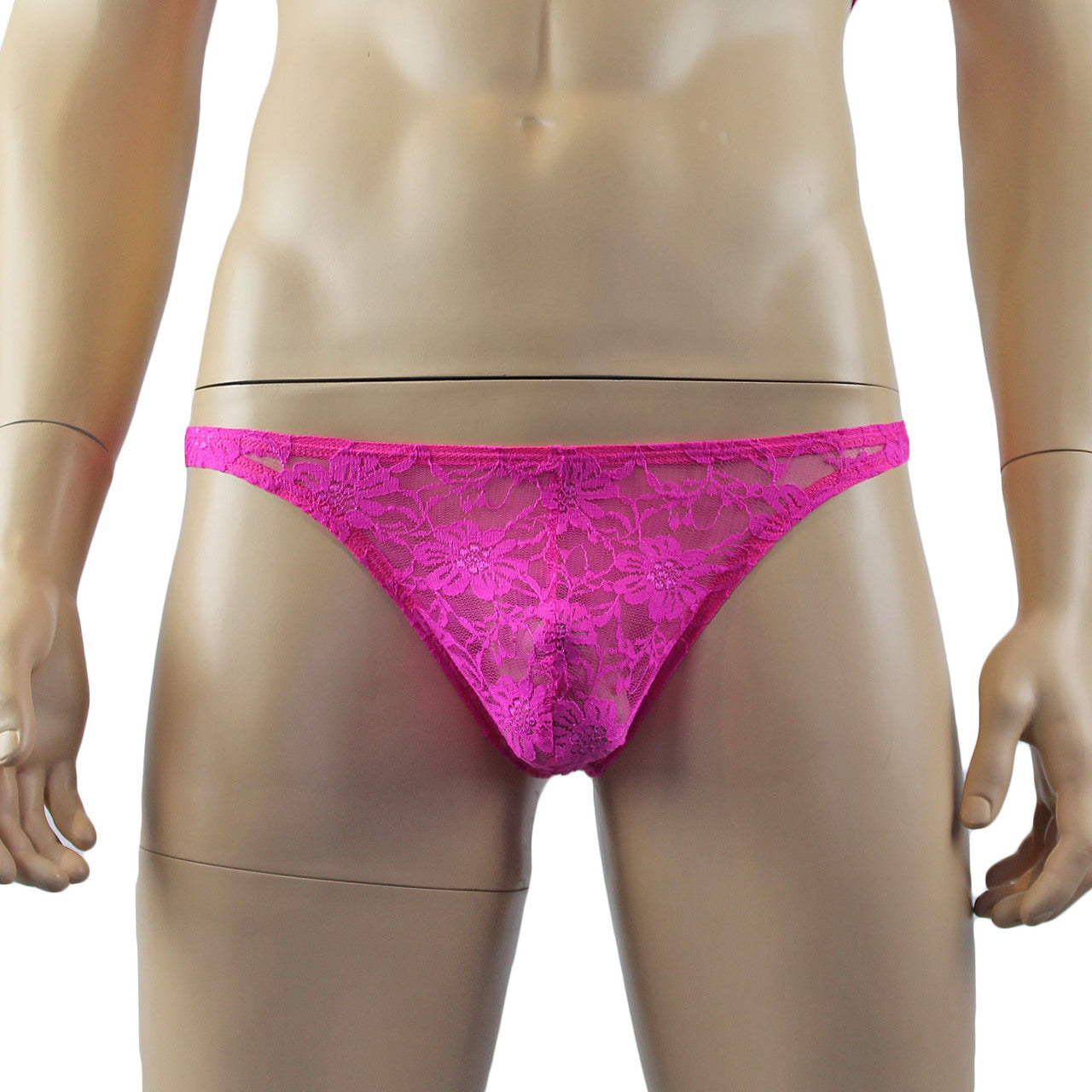 Mens Lingerie Lace Thong G string (neon pink plus other colours)