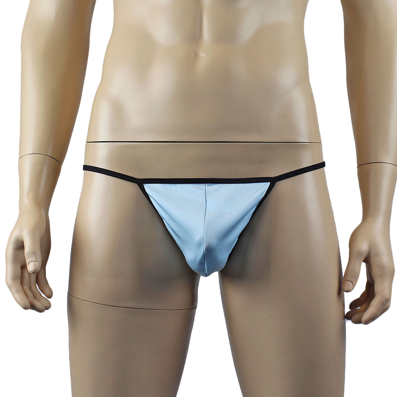 Mens Twinkle Lingerie Pouch G string with Triangle Back & Bow (light blue plus other colours)